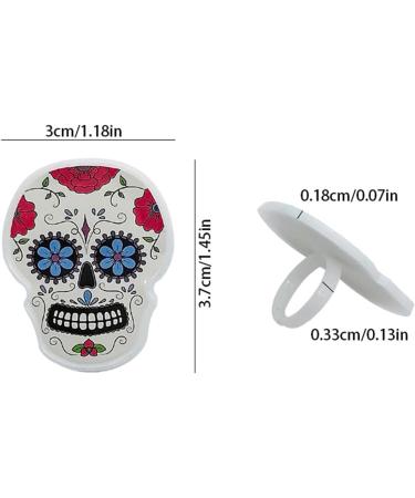 Day of the Dead Cupcake Rings 24Pcs Sugar Skull Cupcake Toppers Decoration for Kids Dia De Los Muertos Halloween Birthday Party Favors Supplies - Buy Online on GoSupps.com