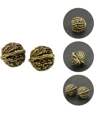 Buy Copper Walnut Acupuncture Massage Balls - 2 Pairs Foot Massager & Brass Decor - Golden 3.5cm - Buy Online on GoSupps.com