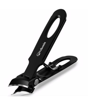 Slant Curved Cut Nail Clippers for Men Thick Toenails Large Toenail Clippers Cutters for Men Women Seniors (Black)