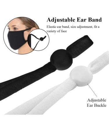 100 Pieces Black Adjustable Sewing Elastic Band with Buckles for Face Cover Earloop Strap - DIY Stretchy Earmuff Rope - Buy Online on GoSupps.com