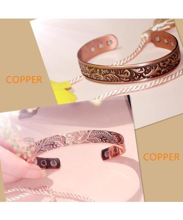 LONGRN Copper Magnetic Bracelet for Men & Women | 6 Magnets | Stylish & Healing Jewelry - Buy Online on GoSupps.com
