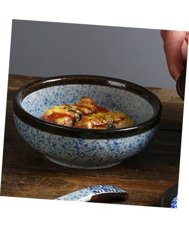 Zerodeko Japanese Bowl Rice Bowls Fruit Salad Plate Ceramic Mixing Bowl Ramen Noodle Bowl Small Model Bench Chinese Noodle Bowl Tableware Pottery Ceramics Micro-Wave Oven Hand-Pulled Noodle 12X12X4.5CM As Shown 2 - Buy Online on GoSupps.com