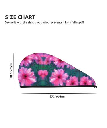 Pink Floral Coral Velvet Dry Hair Cap - Ideal for Home Travel & Pool Parties | Quick Drying & Soft - Buy Online on GoSupps.com