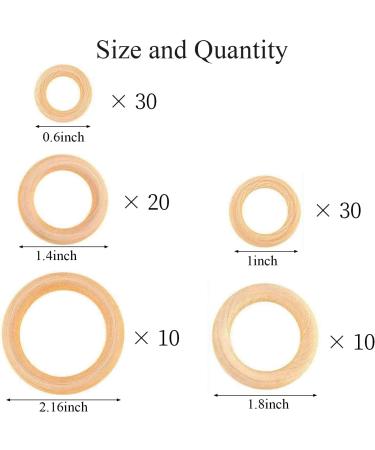 100 PCS Natural Wood Rings - Unfinished Smooth Wooden Ring Set for Craft and Jewelry Making - Buy Online on GoSupps.com