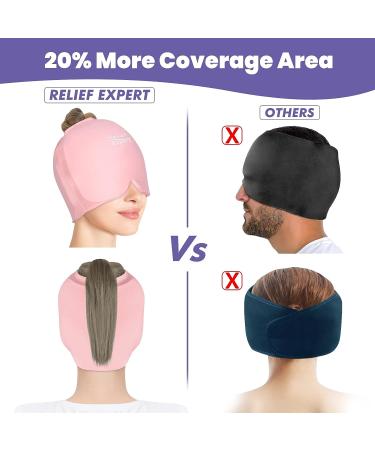 Relief Expert Migraine Ice Head Wrap - Cold Therapy Hat for Headache, Migraine, Puffy Eyes - Pink - Buy Online on GoSupps.com