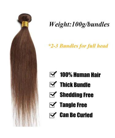 SEGO 20 Brazilian Human Hair Bundles - 100% Unprocessed Virgin Straight Weave Extensions - Medium Brown - Buy Online on GoSupps.com
