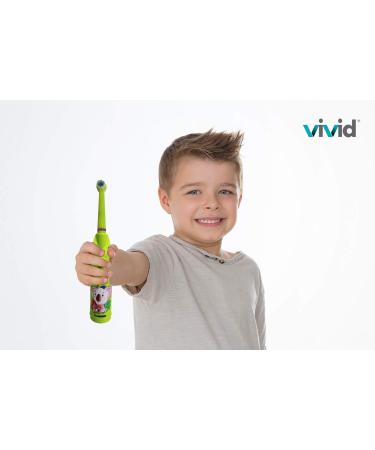 Kids Electric Toothbrush - Battery Powered Soft Bristles 5000 RPM For Ages 3+ KiddyCare Vivid - Green - Buy Online on GoSupps.com