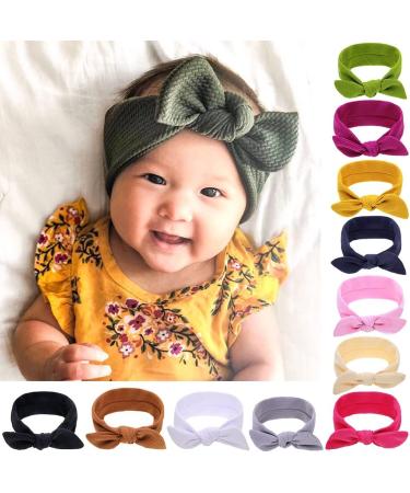 Baby Hair Band | Cute Dark Blue Headband for Girls 0-36 Months | Knot Turban & Elastic Toddler Hair Accessories - Buy Online on GoSupps.com