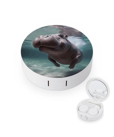 Contact Lens Case Diving Hippo Print Plastic Contact Lens Case contact Lens Care Box ontact Lens Travel Box