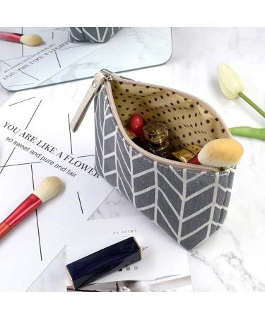3 Piece Canvas Makeup Bag Set - Portable Cosmetic Bags for Women & Girls | Travel Organization with Interior Compartments - Buy Online on GoSupps.com