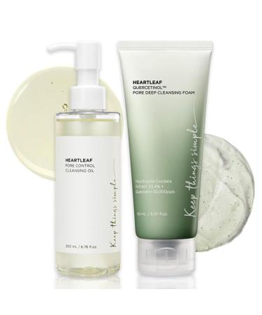 Pore Control Cleansing Oil 200ml Quercetin Pore Deep Ceansein Facial Cleanser 150ml 77% Soothing Toner 250ml Daily Cleansing Skincare (A+B)