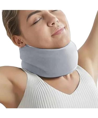 Neck Support Brace | Adjustable Foam Neck Wraps - Soft Neck Support Brace for Sleeping Aligns & Stabilizes Vertebrae Ensures Stability for Women & Men Gray M