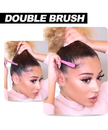 Qufiiry 3 Pcs Slick Back Hair Brush Set - Women's Teasing & Edges Brush for Salon Slicking - Pink - Buy Online on GoSupps.com