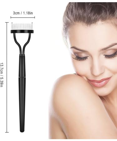 Eyelash Brush Eyelash Comb Eyebrow Brush Eyelash Separator Mascara Applicator Eyelash Definer with Comb Cover Designed Cosmetic Brushes Tool/51 Black - Buy Online on GoSupps.com
