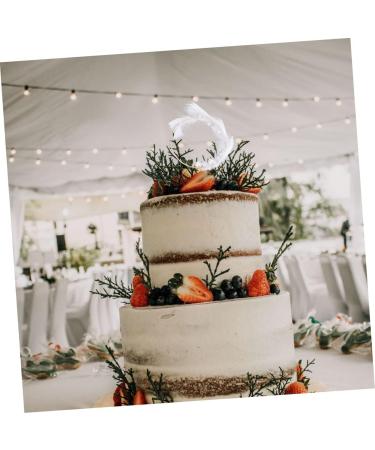 Vaguelly 2pcs Cupcake Sticks Wedding Iron Art Cake Topper Cake Picks Pearl Wreath White - Buy Online on GoSupps.com