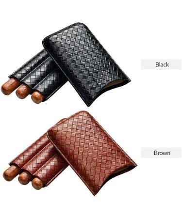 Portable Cigar Case Travel 3 Tube Humidor Classy Crocodile Pattern Leather Travel Cigar Case Cigar Storage Box Holds up to 3 Cigars Black - Buy Online on GoSupps.com