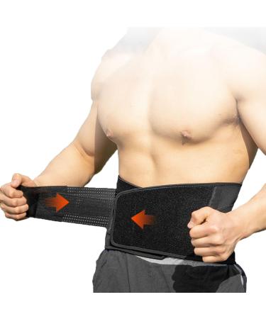 XWSM back bandage lumbar support belt for men pain relief in the lower waist of adjustable belly support belt for ischias scoliosis herniated disc (color: black size: l/large) L/Large black
