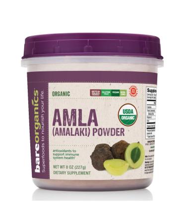 BareOrganics Amla, Indian Gooseberry & Superfood Powder, Dietary Supplement, 8 Oz