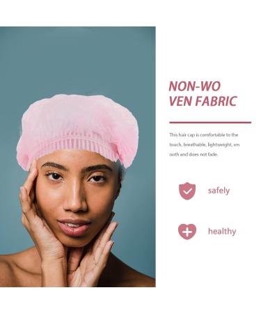 ARTIBETTER 100Pcs Disposable Hair Net Caps - Pink Bouffant Caps for Women - Ideal for Food Service - Elastic Head Cover - Buy Online on GoSupps.com
