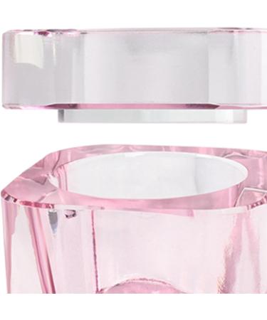 MagiDeal Nail Art Dish with Lid Glass Cup Manicure Care Tools Acrylic Nail Art Accessory for Salon Pink - Buy Online on GoSupps.com