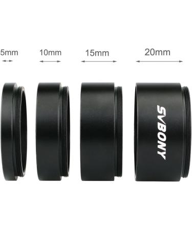 SVBONY M42x0.75 T2 Extension Tube Kit - 5mm, 10mm, 15mm, 20mm Lengths - Buy Online on GoSupps.com