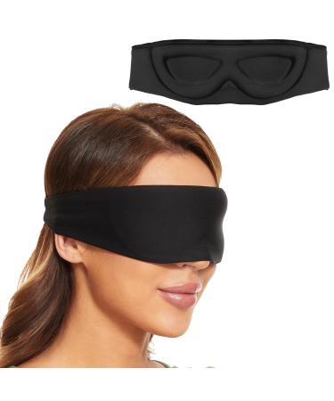 ALASKA BEAR Sleep Mask for Side Sleepers 2022 Headband Design, Cup-Shaped and Extra-Soft, 100 Blackout Eye Mask Shades Cover for Men and Women, Machine Washable, Black