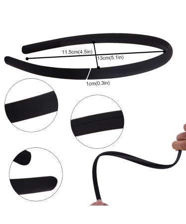 Nenjindz Black Satin Headbands - 1 cm Thin Plastic Headband for Girls & Women - 20PCS DIY Plain Non Slip Hairbands in Pure Black Fabric - Buy Online on GoSupps.com