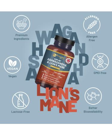 Comprim s KSM-66 Ashwagandha et crini re de lion - Haute concentration 2200 mg | Extrait de racine d'Ashwagandha KSM-66 et extrait de champignon crini re de lion - 120 comprim s avec poivre noir - Buy Online on GoSupps.com