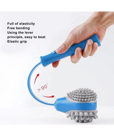 Portable Silicone Massage Hammer - 2 Soft Heads Manual Back Massager for Pain Relief (Blue) - Buy Online on GoSupps.com