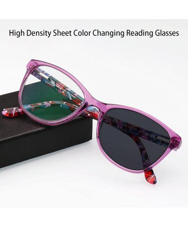 Buy Retro Reading Glasses - Quality Unisex Photochromic +1.25 Light Glasses with Glare Protection in White - Buy Online on GoSupps.com