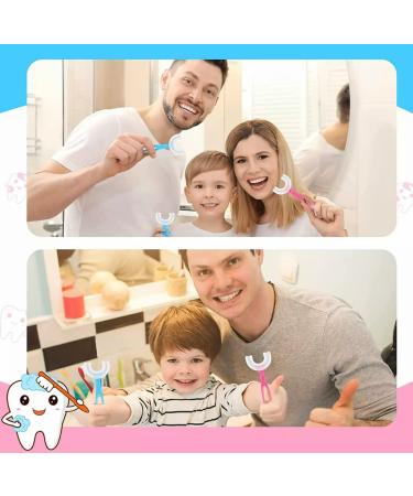 Kids U-Shaped Toothbrush with Silicone Brush Head - Soft 360 Oral Teeth Cleaning - 4 Pack Training Toothbrush Set - Buy Online on GoSupps.com