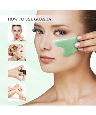 Gua Sha & Jade Roller Set | Quartz Facial Massager for Wrinkles Puffiness & Muscle Tension Relief | Green Skin Care Tools for Women | International Shipping Available - Buy Online on GoSupps.com