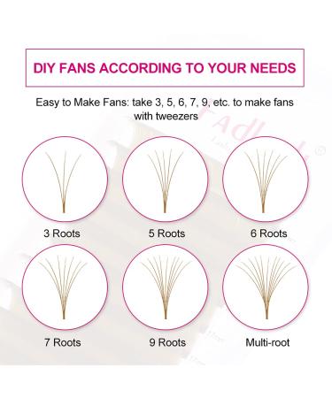 0.07 D Curl Volume Lash Extensions | Easy Fan Mixed Tray 15-20mm | Brown Blond Supplies - Buy Online on GoSupps.com