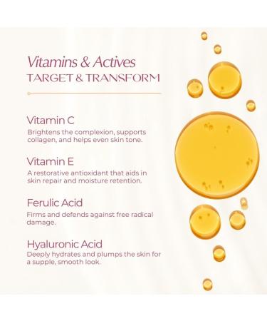 AYRA SPA Vitamin C Serum with Ferulic Acid & Hyaluronic Acid Packed with Vitamins & Antioxidants Firming Moisturizing & Brightening VEGAN and 99 Natural COSMOS certified - Buy Online on GoSupps.com