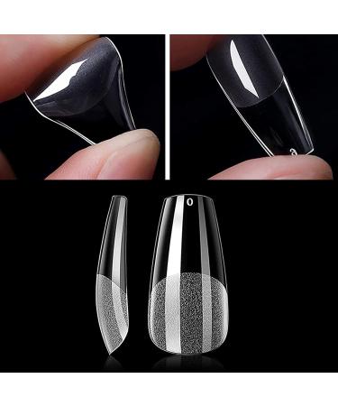500PC Medium-Sized Coffin Nail Tips Set - Full Cover Clear Acrylic Fingernails for Nail Studios & DIY Nail Art - 12 Sizes Available - Buy Online on GoSupps.com