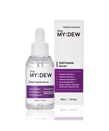 DearMYDEW Multi Peptide Complex Serum Matrixyl 3000 Argireline Vegan Collagen Niacinamide Hyaluronic Acid for Anti-Aging Anti-Wrinkles Collagen Boost for Elasticity Korean Skincare 1Fl Oz
