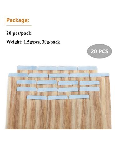 Elailite Tape Extensions - 20 Piece Remy Real Hair - Smooth 50cm Ashblond & Bleached Blonde Hair Extensions - Buy Online on GoSupps.com