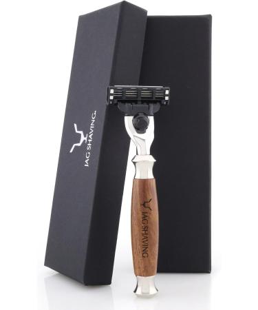 Jag Shaving Set - Premium 5-Piece LEE Range | Black Synthetic Hair Brush & Safety Razors | International Shipping Available - Buy Online on GoSupps.com