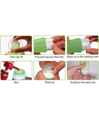 MUUZONING Silicone Travel Cosmetic Bag Set | Leak-Proof 4-Piece with Travel Bottles for Shampoo Cream Rinse & Body Care - Buy Online on GoSupps.com