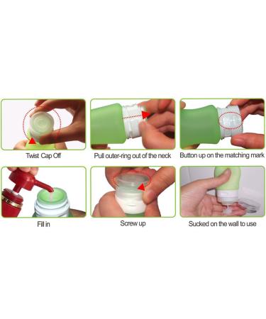 FantasyDay 4 Pack Silicone Travel Set - BPA-Free TSA Approved Containers for Shampoo Cream & Body Care - Safe & Portable Travel Accessories - Buy Online on GoSupps.com