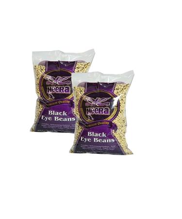 Heera Black Eye Beans 2 kg - Popular Ingredient In Traditional Indian Cuisine - Can Be Used In Variety Of Dishes (Pack of 2)