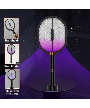 3000V Electric Fly swatter Killer Summer Mosquito swatter Trap with Ultraviolet USB Rechargeable Mosquito lamp Black - Buy Online on GoSupps.com