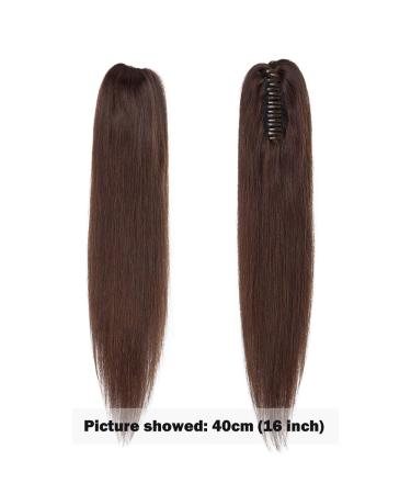 SEGO 100% Remy Dark Brown Ponytail Extension | Clip-In Real Hair Braid - 14 (35cm) - Buy Online on GoSupps.com