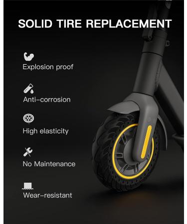 10 Inch Solid Rubber Tire for Ninebot Segway MAX G30 G30P G30LP Kickscooter - 2PCS Replacement Tires with Dual Shock Absorption, Honeycomb, Explosion-Proof - Front/Rear Tyre Accessories - Buy Online on GoSupps.com
