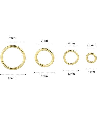 Alexcraft 14k Gold Plated Jump Rings 900PCS - Strong Gold Open Jump Rings Bulk for Jewelry Making - Necklace Bracelet Earrings - 4/6/8/10mm - Buy Online on GoSupps.com