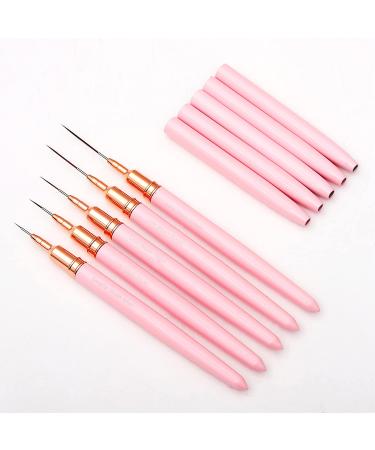 Nail Art Liner Brushes Set - 5Pcs Fine Drawing Tools for Long Lines & Details - Buy Online on GoSupps.com