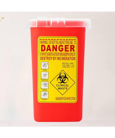 EXCEART Biohazard Sharps Disposal Container - Small Portable Needle and Syringe Disposal for Travel and Home Use (Red) - Buy Online on GoSupps.com