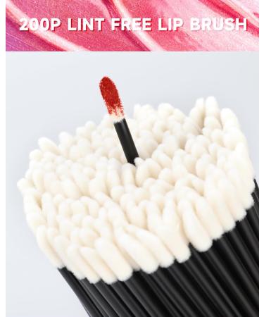 200Pcs Disposable Lip Brushes Lip Applicators Disposable Lint Free Lip Wands for applying lipsticks(Black) - Buy Online on GoSupps.com