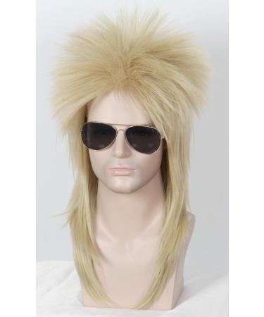 Linfairy 80s Rock Blonde Mullet Wig | Halloween Fancy Dress Costume Accessory - Buy Online on GoSupps.com