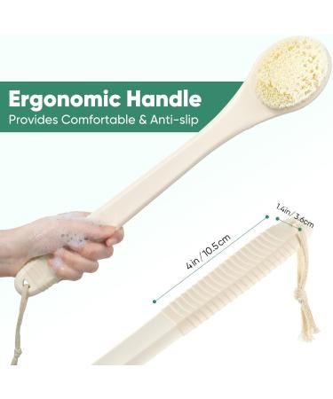 Buy Back Brush Shower for Seniors | Long Handle Bath Brush in Cream White - Perfect for Easy Showering - Buy Online on GoSupps.com